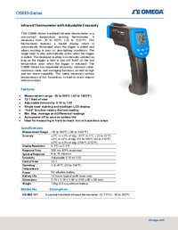 Thumbnail of document Data Sheet - OS-880-121  -30 to 550°C, 12:1 Essential Infrared Thermometer